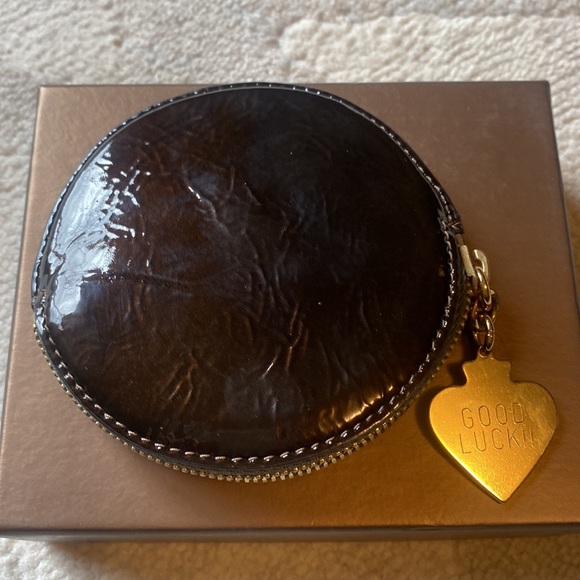 Loewe Round Coin Shiny Zip Pouch Good Luck Charm! - Picture 8 of 13